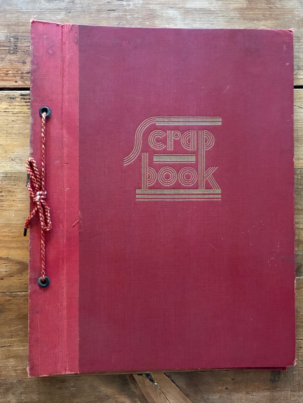 Vintage red bound scrapbook- never used